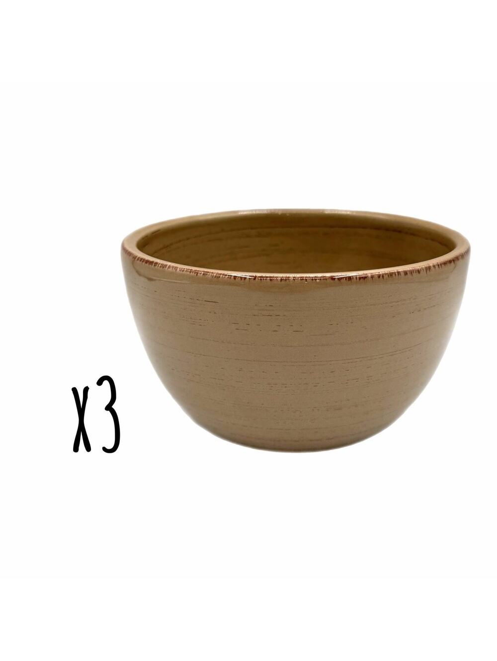 Set of 3 Vintage Williams Sonoma Outlet Brown Rustic Swirl 6” Bowls